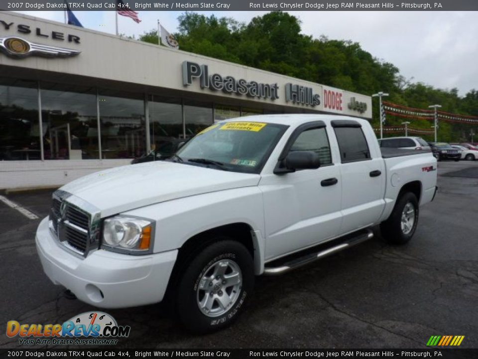 2007 Dodge Dakota TRX4 Quad Cab 4x4 Bright White / Medium Slate Gray Photo #1