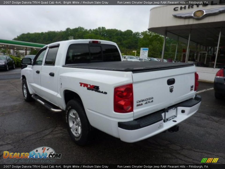 2007 Dodge Dakota TRX4 Quad Cab 4x4 Bright White / Medium Slate Gray Photo #3