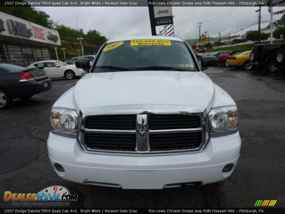 2007 Dodge Dakota TRX4 Quad Cab 4x4 Bright White / Medium Slate Gray Photo #8