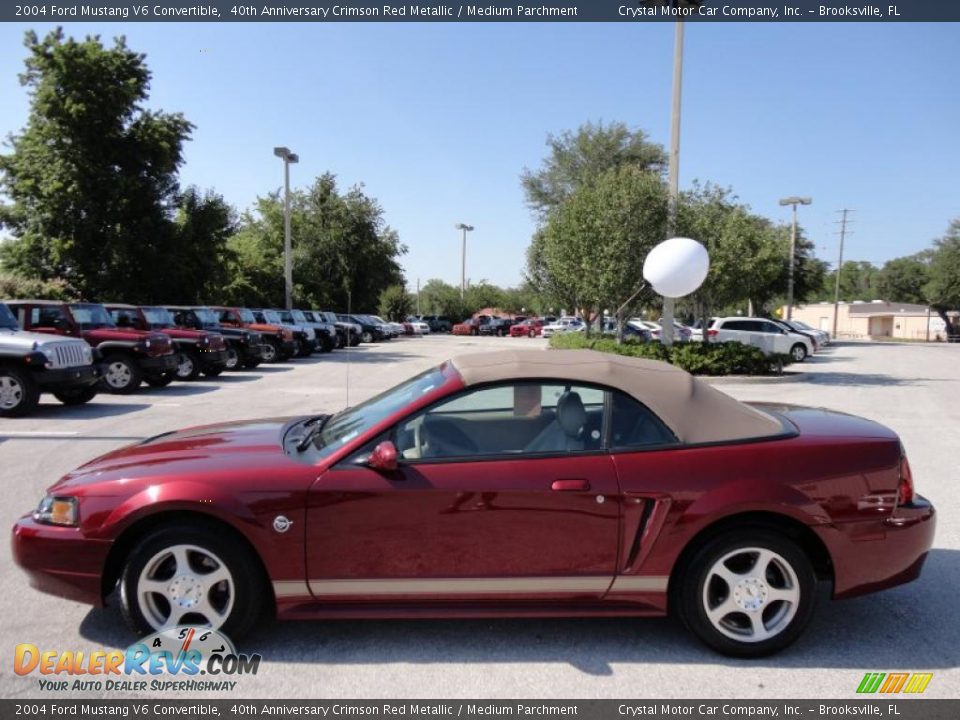 40th Anniversary Crimson Red Metallic 2004 Ford Mustang V6 Convertible Photo #2