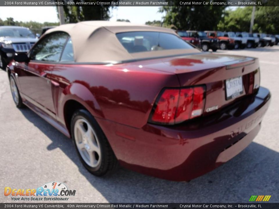 2004 Ford Mustang V6 Convertible 40th Anniversary Crimson Red Metallic / Medium Parchment Photo #3