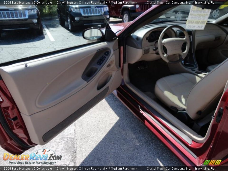 2004 Ford Mustang V6 Convertible 40th Anniversary Crimson Red Metallic / Medium Parchment Photo #4