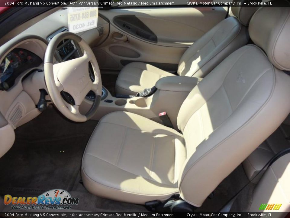 Medium Parchment Interior - 2004 Ford Mustang V6 Convertible Photo #5