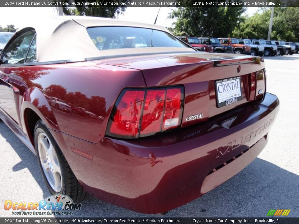 2004 Ford Mustang V6 Convertible 40th Anniversary Crimson Red Metallic / Medium Parchment Photo #8