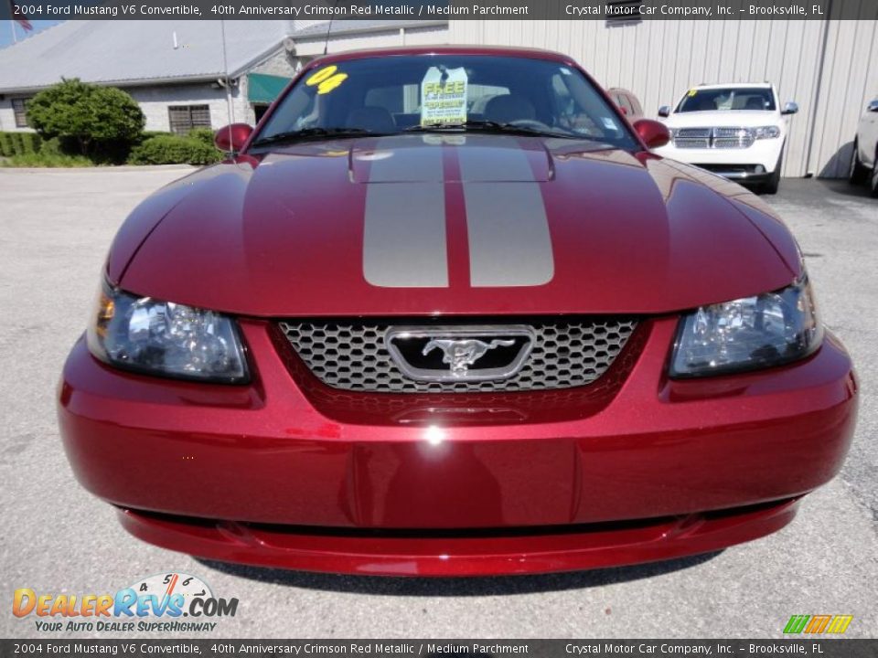 2004 Ford Mustang V6 Convertible 40th Anniversary Crimson Red Metallic / Medium Parchment Photo #16