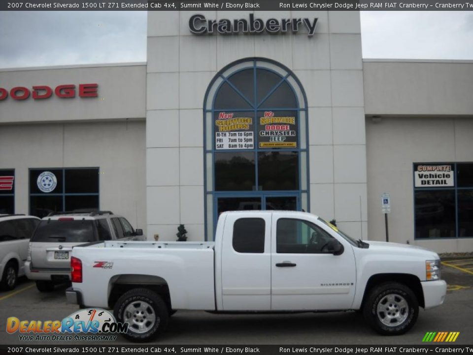 2007 Chevrolet Silverado 1500 LT Z71 Extended Cab 4x4 Summit White / Ebony Black Photo #1