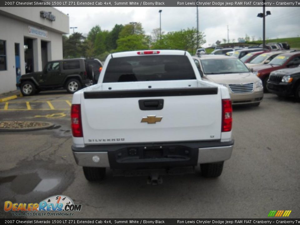 2007 Chevrolet Silverado 1500 LT Z71 Extended Cab 4x4 Summit White / Ebony Black Photo #3