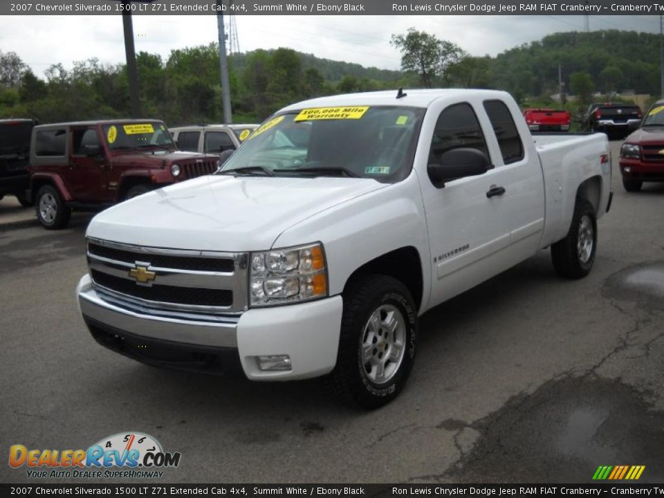 2007 Chevrolet Silverado 1500 LT Z71 Extended Cab 4x4 Summit White / Ebony Black Photo #16