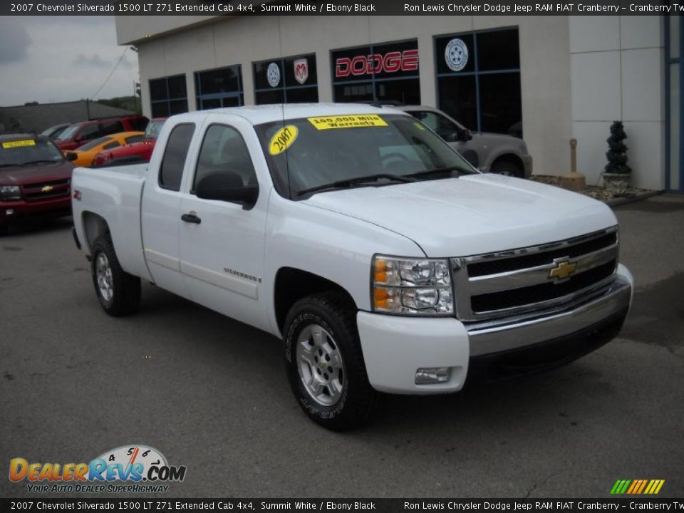 2007 Chevrolet Silverado 1500 LT Z71 Extended Cab 4x4 Summit White / Ebony Black Photo #18