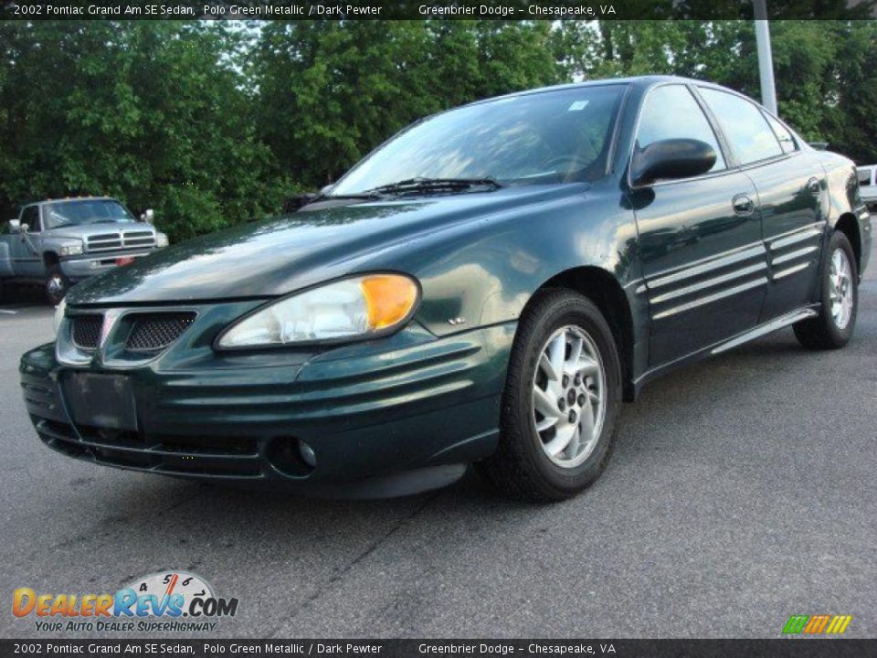 2002 Pontiac Grand Am SE Sedan Polo Green Metallic / Dark Pewter Photo #1