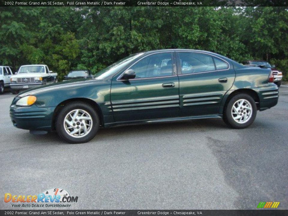 2002 Pontiac Grand Am SE Sedan Polo Green Metallic / Dark Pewter Photo #2