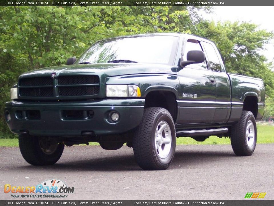 2001 Dodge Ram 1500 SLT Club Cab 4x4 Forest Green Pearl / Agate Photo #7