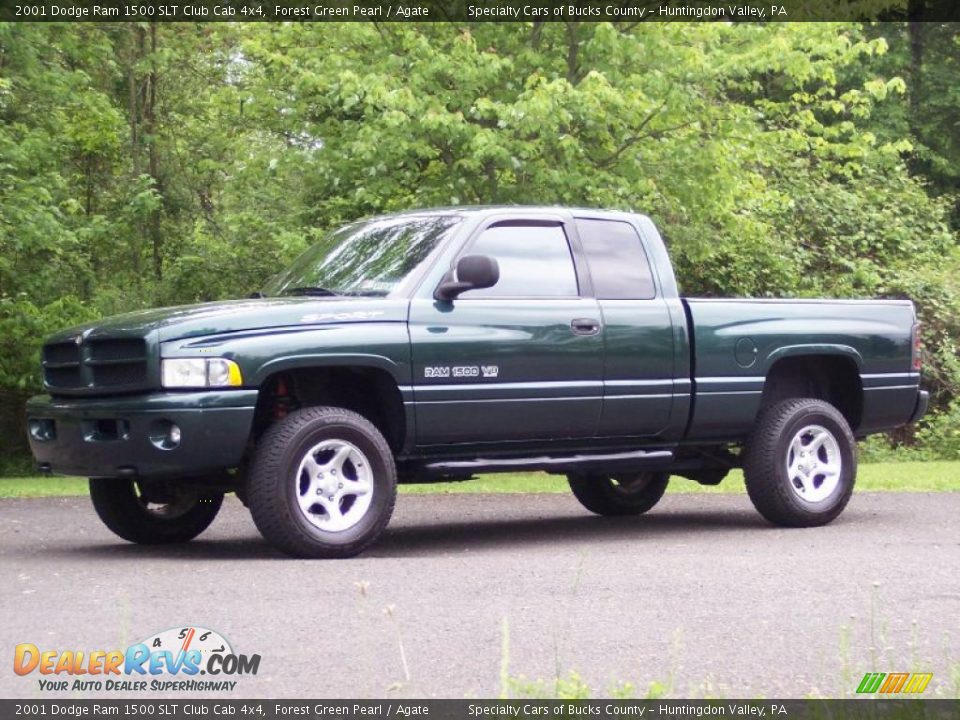 2001 Dodge Ram 1500 SLT Club Cab 4x4 Forest Green Pearl / Agate Photo #8