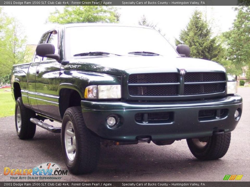 2001 Dodge Ram 1500 SLT Club Cab 4x4 Forest Green Pearl / Agate Photo #9