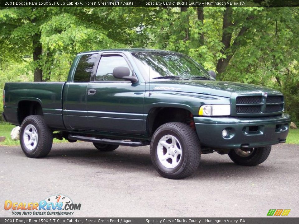 2001 Dodge Ram 1500 SLT Club Cab 4x4 Forest Green Pearl / Agate Photo #11
