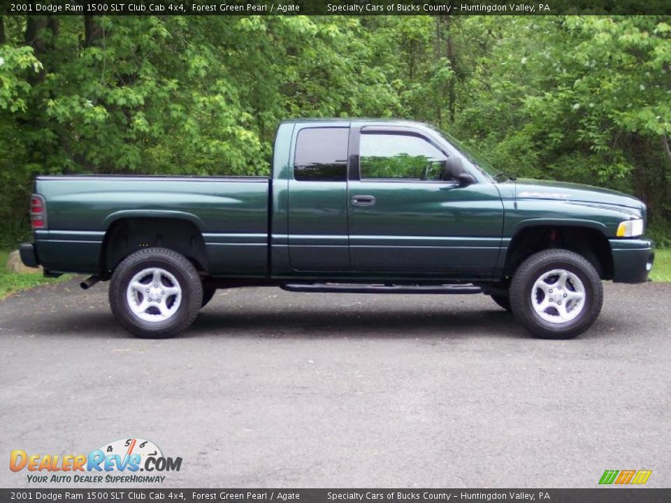 2001 Dodge Ram 1500 SLT Club Cab 4x4 Forest Green Pearl / Agate Photo #13