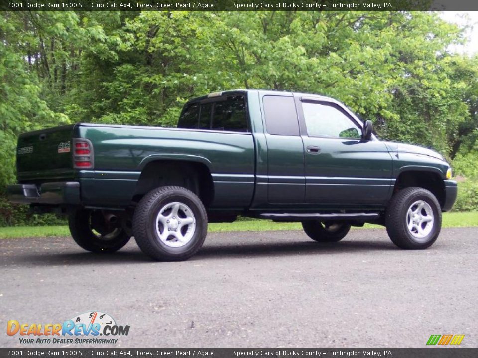 2001 Dodge Ram 1500 SLT Club Cab 4x4 Forest Green Pearl / Agate Photo #14