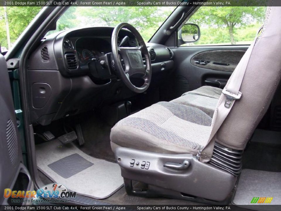 2001 Dodge Ram 1500 SLT Club Cab 4x4 Forest Green Pearl / Agate Photo #17