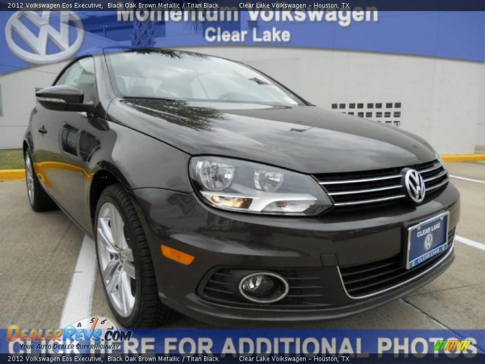 2012 Volkswagen Eos Executive Black Oak Brown Metallic / Titan Black Photo #1