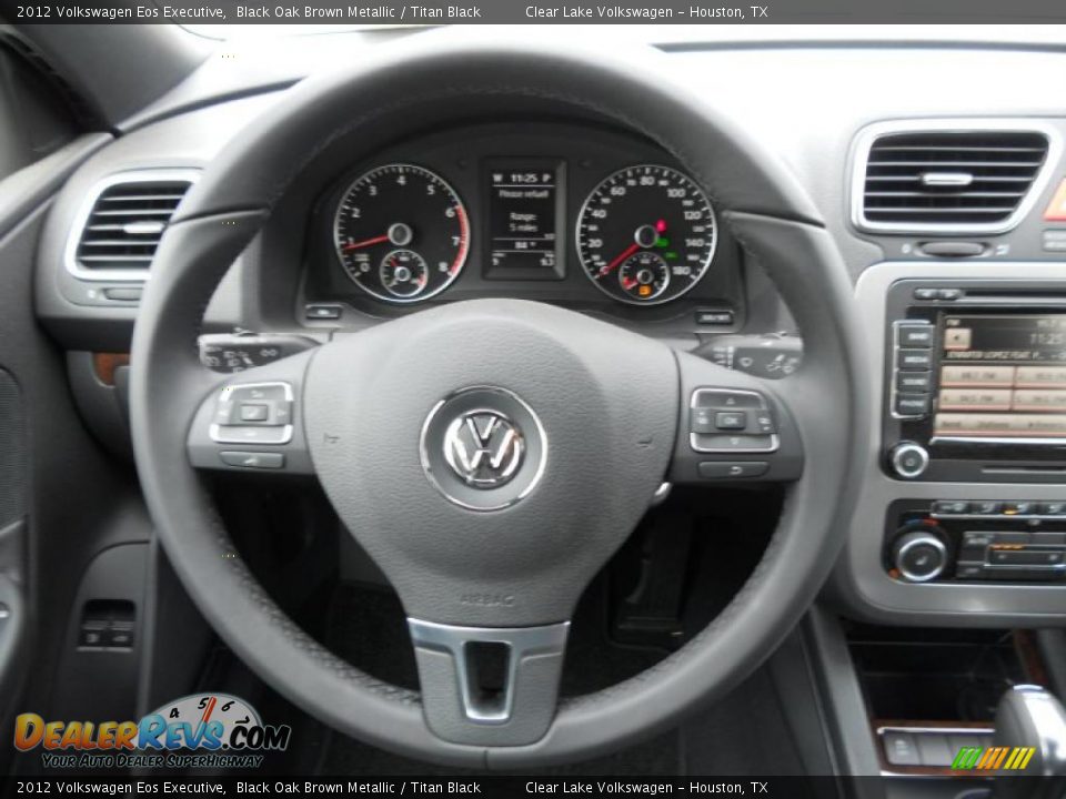 2012 Volkswagen Eos Executive Black Oak Brown Metallic / Titan Black Photo #16