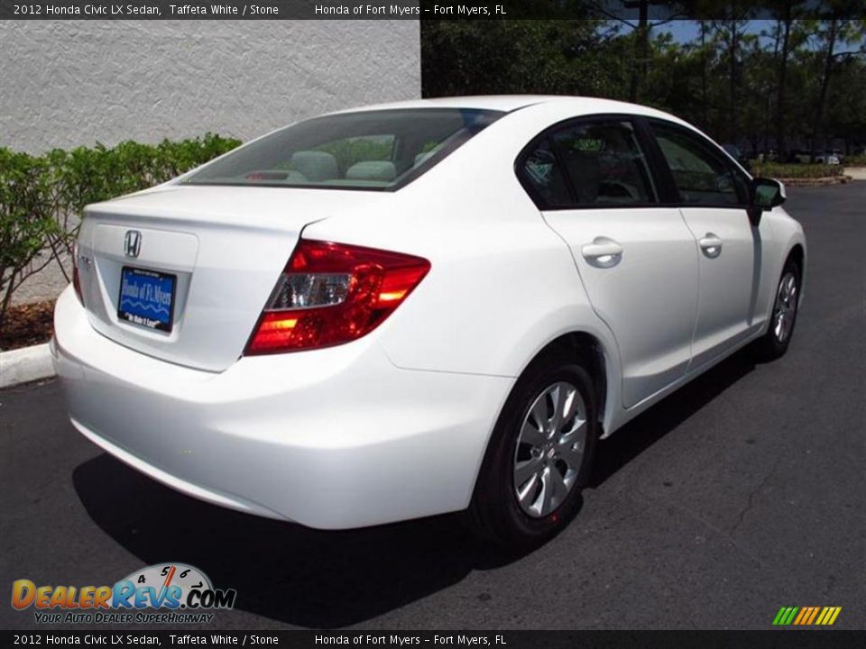2012 Honda Civic LX Sedan Taffeta White / Stone Photo #3