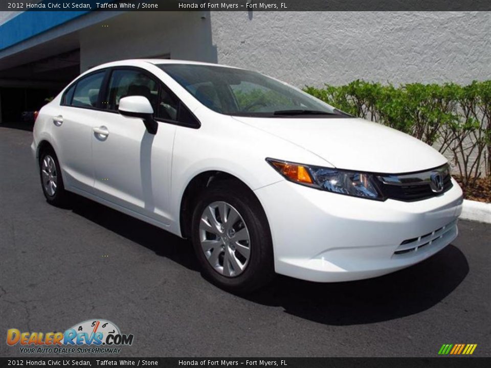 2012 Honda Civic LX Sedan Taffeta White / Stone Photo #1