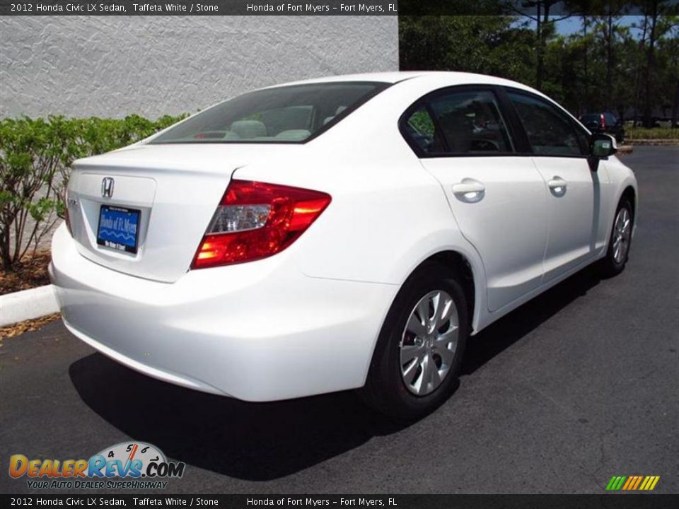 2012 Honda Civic LX Sedan Taffeta White / Stone Photo #3