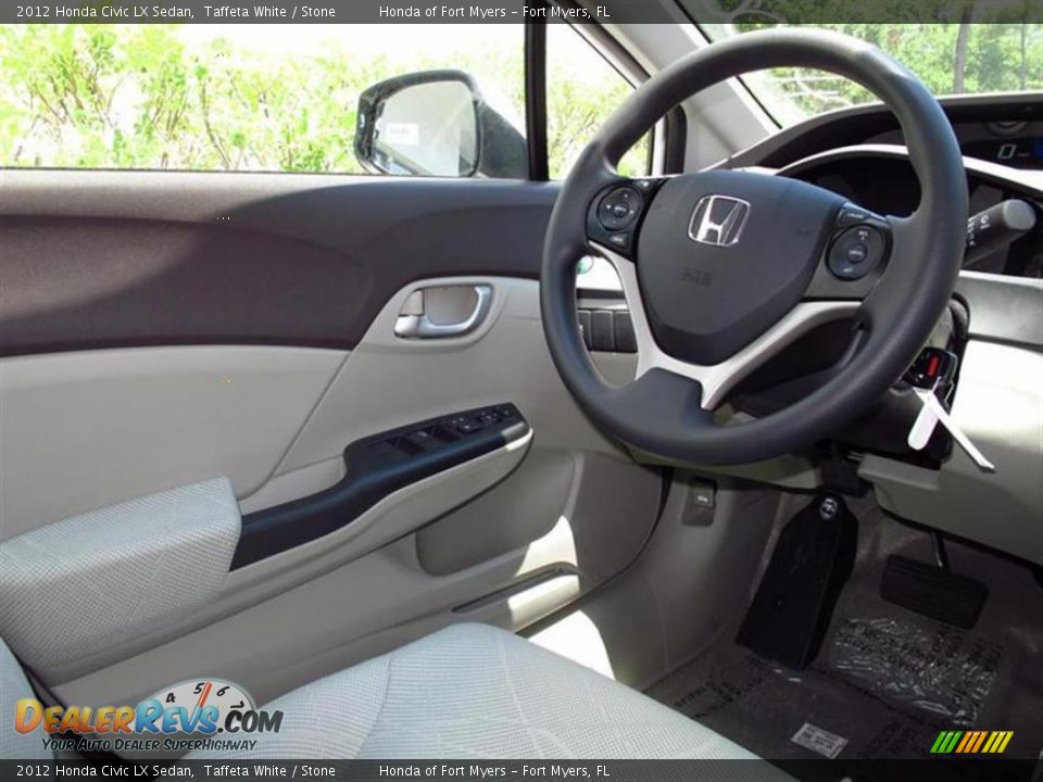 2012 Honda Civic LX Sedan Taffeta White / Stone Photo #5