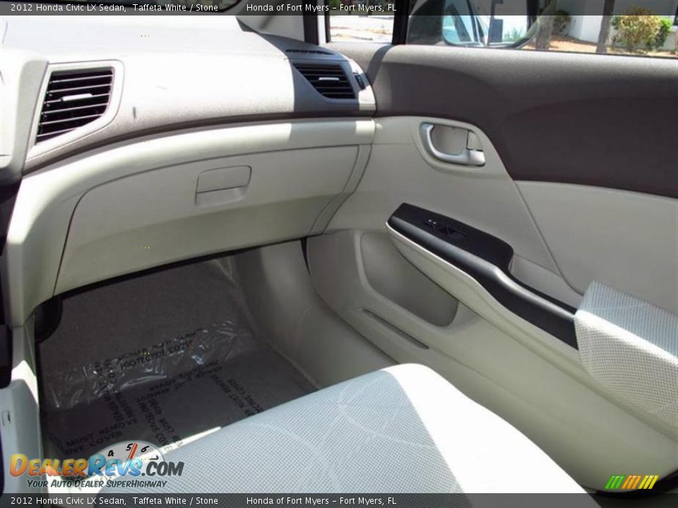 2012 Honda Civic LX Sedan Taffeta White / Stone Photo #7