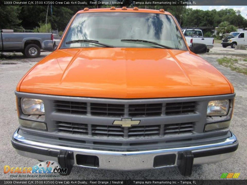 1999 Chevrolet C/K 3500 K3500 Crew Cab 4x4 Dually Fleet Orange / Neutral Photo #1