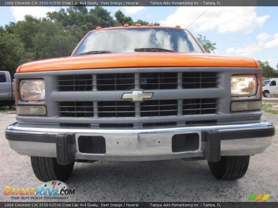 1999 Chevrolet C/K 3500 K3500 Crew Cab 4x4 Dually Fleet Orange / Neutral Photo #2