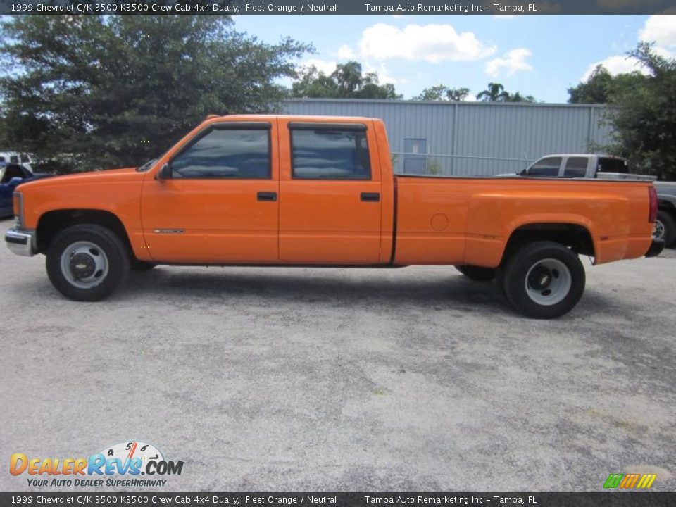 Fleet Orange 1999 Chevrolet C/K 3500 K3500 Crew Cab 4x4 Dually Photo #7