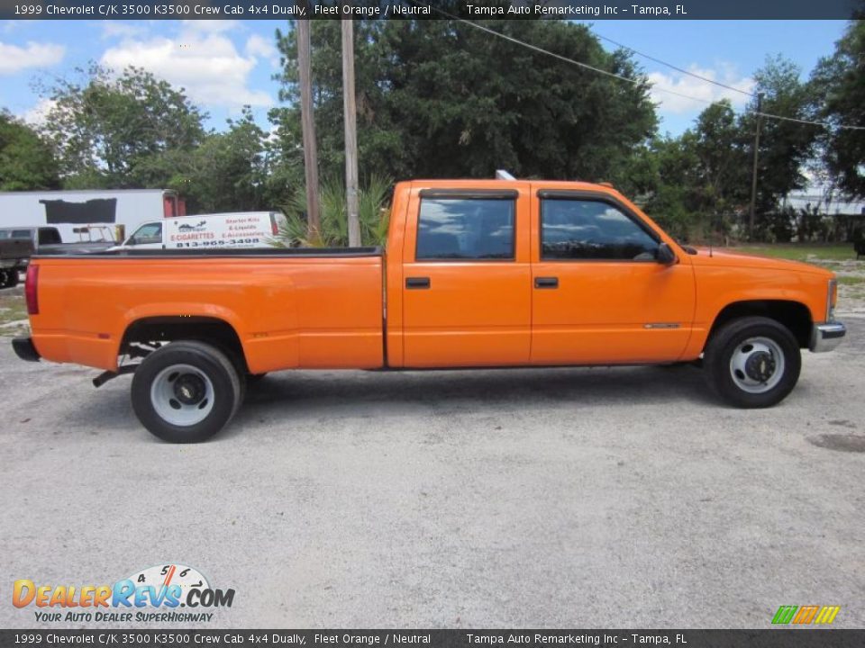 Fleet Orange 1999 Chevrolet C/K 3500 K3500 Crew Cab 4x4 Dually Photo #8