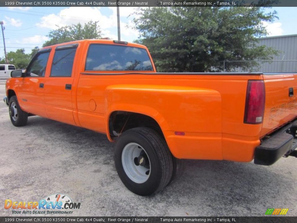 1999 Chevrolet C/K 3500 K3500 Crew Cab 4x4 Dually Fleet Orange / Neutral Photo #9