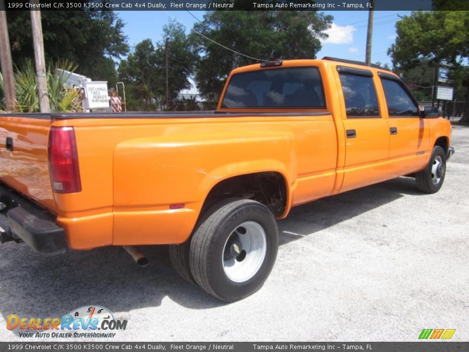 1999 Chevrolet C/K 3500 K3500 Crew Cab 4x4 Dually Fleet Orange / Neutral Photo #10
