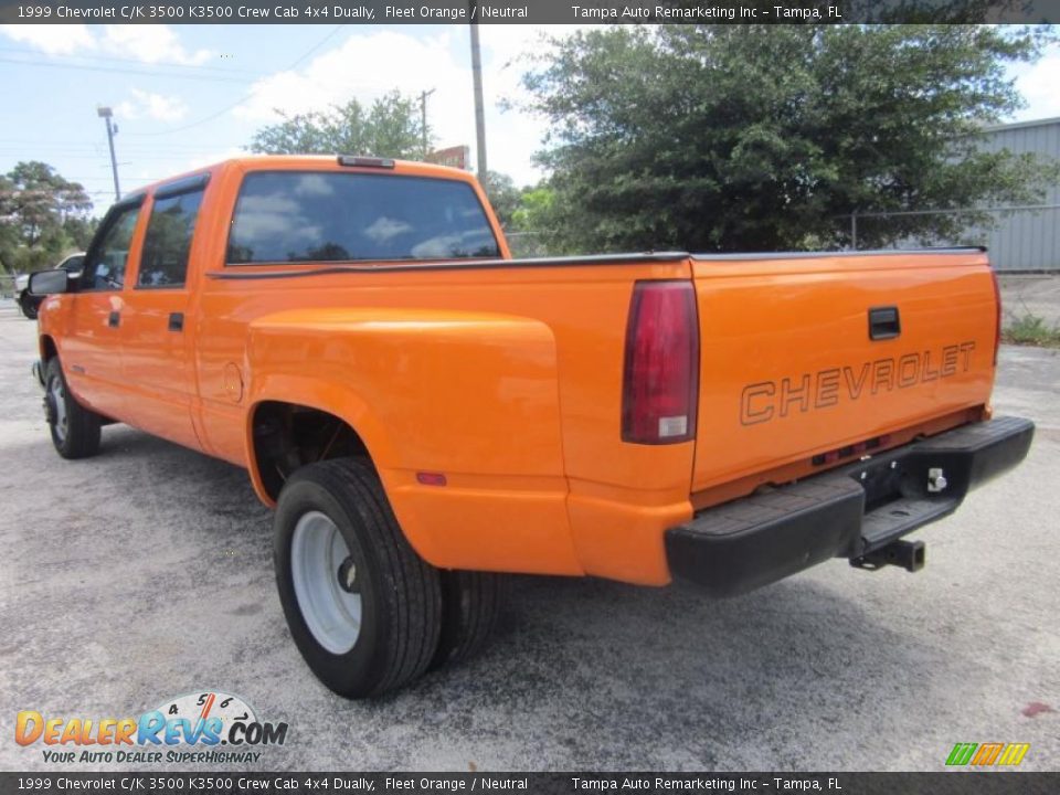 Fleet Orange 1999 Chevrolet C/K 3500 K3500 Crew Cab 4x4 Dually Photo #11