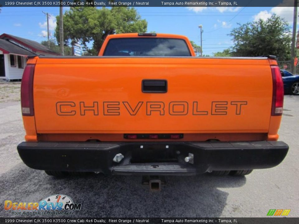 1999 Chevrolet C/K 3500 K3500 Crew Cab 4x4 Dually Fleet Orange / Neutral Photo #13