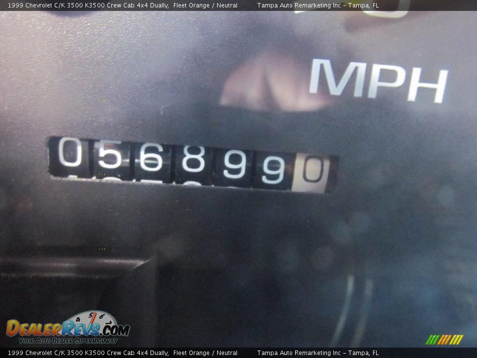 1999 Chevrolet C/K 3500 K3500 Crew Cab 4x4 Dually Fleet Orange / Neutral Photo #34