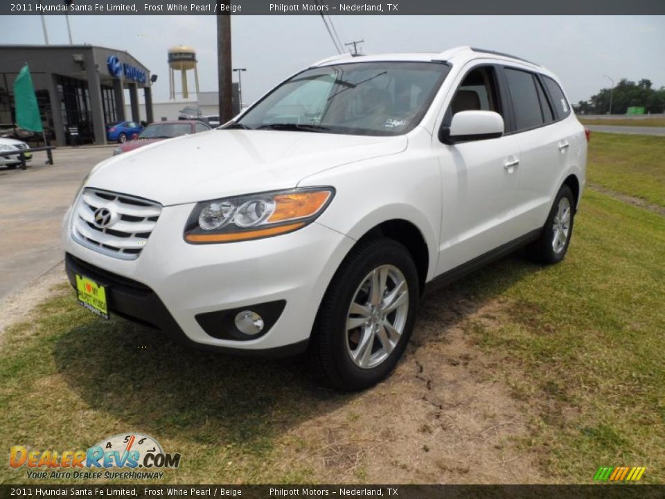 2011 Hyundai Santa Fe Limited Frost White Pearl / Beige Photo #7