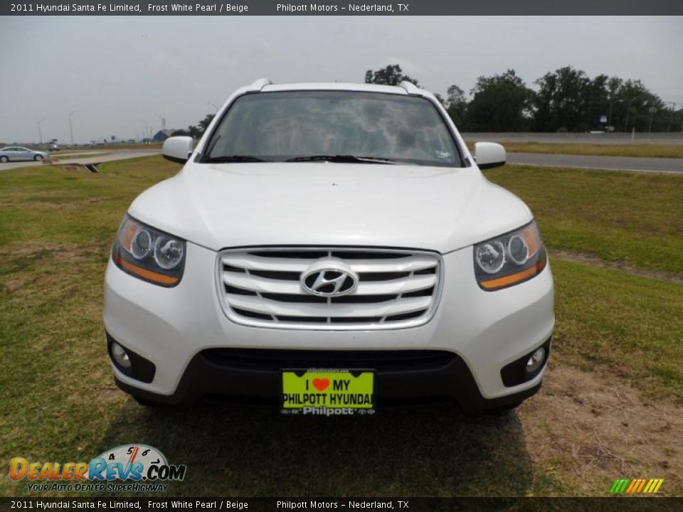 2011 Hyundai Santa Fe Limited Frost White Pearl / Beige Photo #8