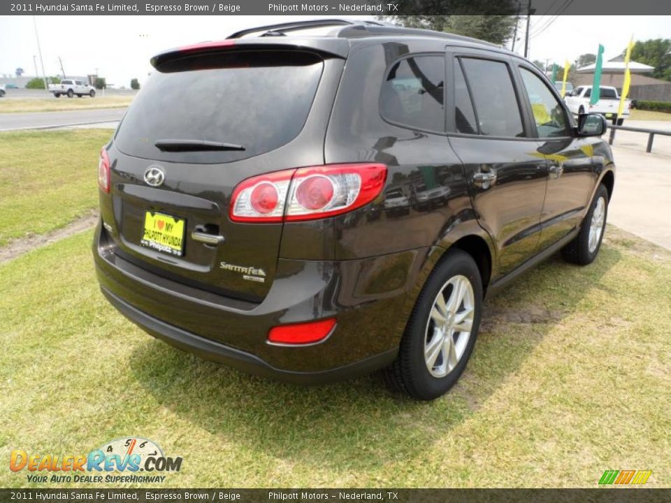 2011 Hyundai Santa Fe Limited Espresso Brown / Beige Photo #3