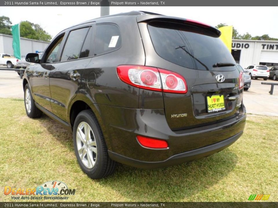2011 Hyundai Santa Fe Limited Espresso Brown / Beige Photo #5