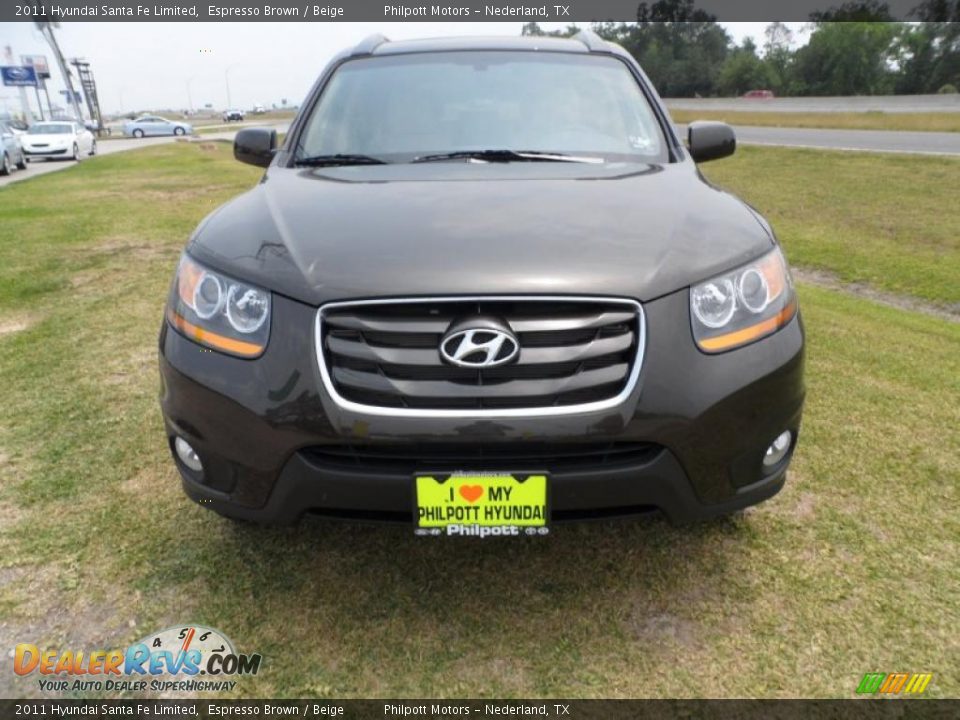 2011 Hyundai Santa Fe Limited Espresso Brown / Beige Photo #8