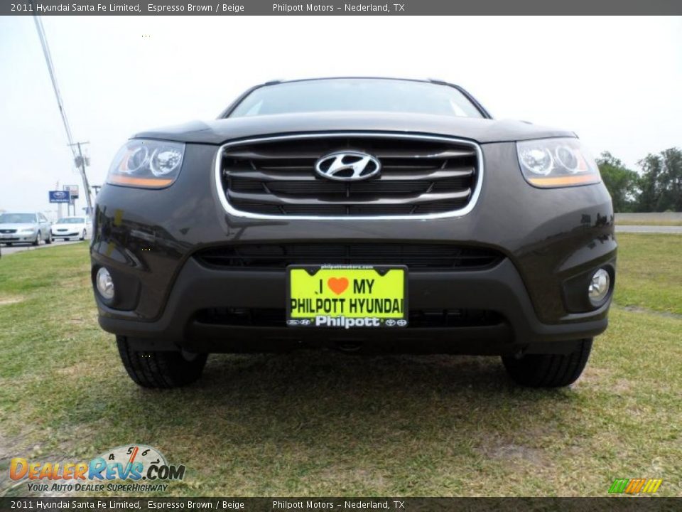 2011 Hyundai Santa Fe Limited Espresso Brown / Beige Photo #9
