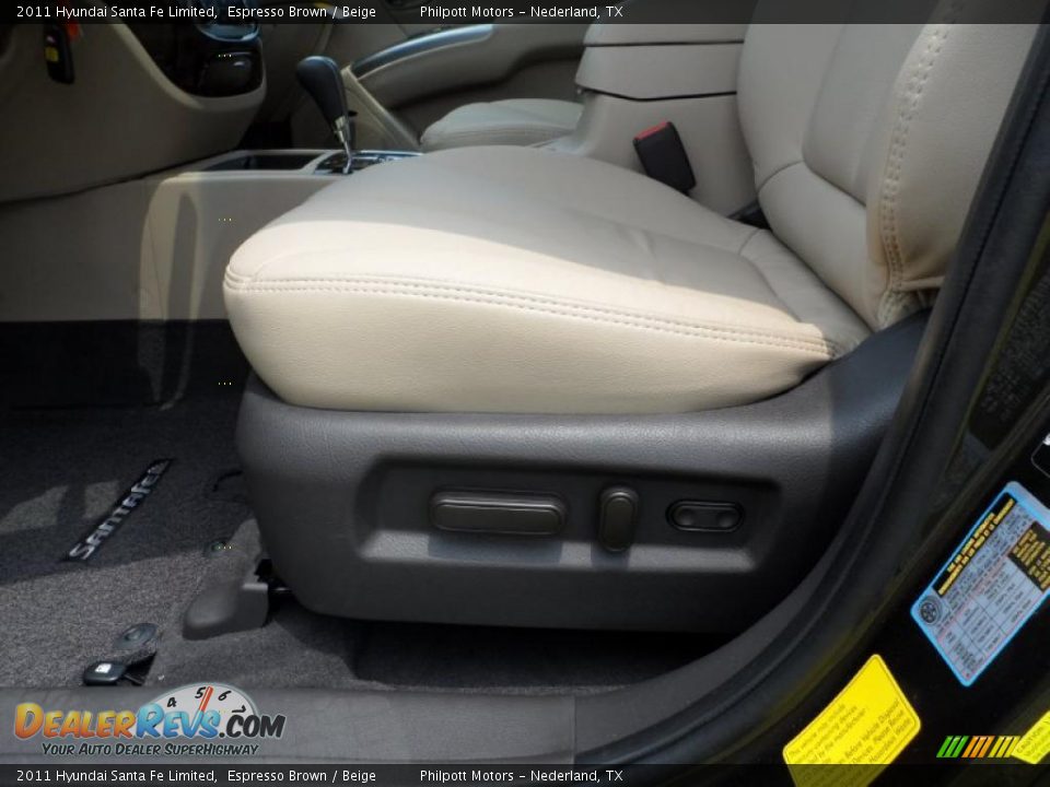 2011 Hyundai Santa Fe Limited Espresso Brown / Beige Photo #32