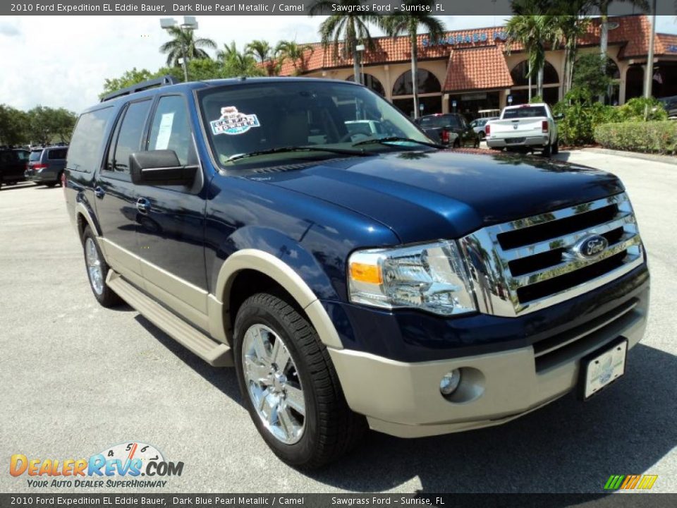2010 Ford Expedition EL Eddie Bauer Dark Blue Pearl Metallic / Camel Photo #2
