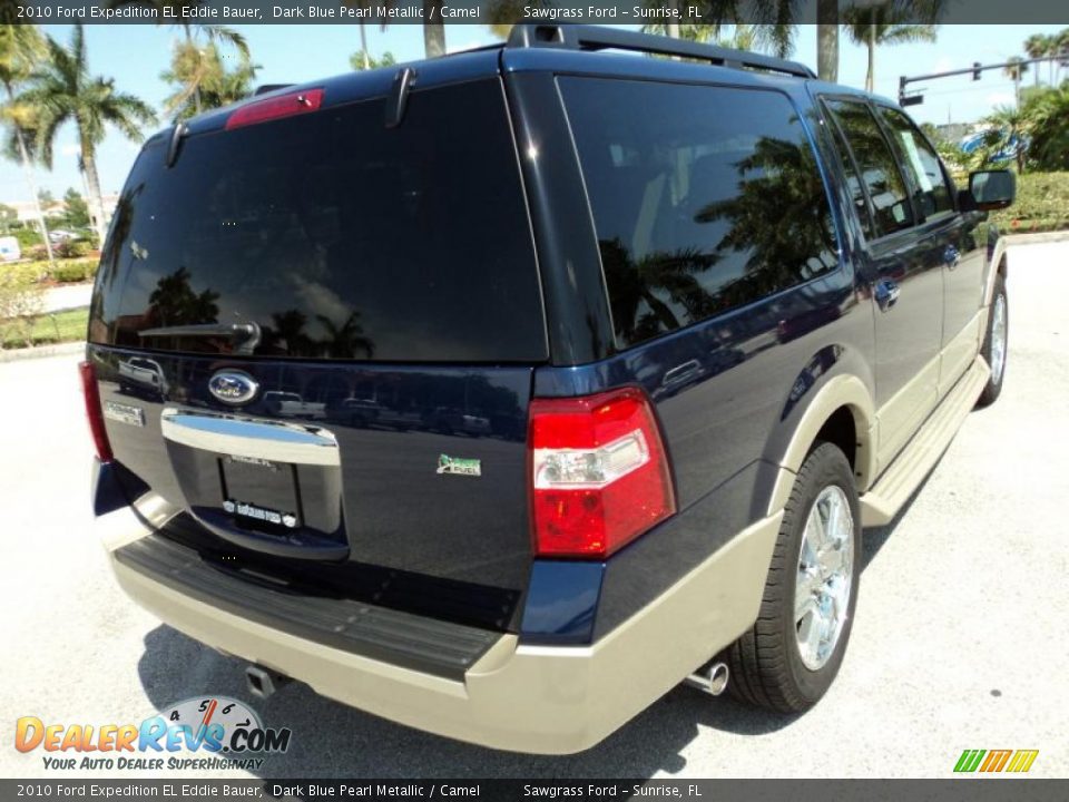 2010 Ford Expedition EL Eddie Bauer Dark Blue Pearl Metallic / Camel Photo #6