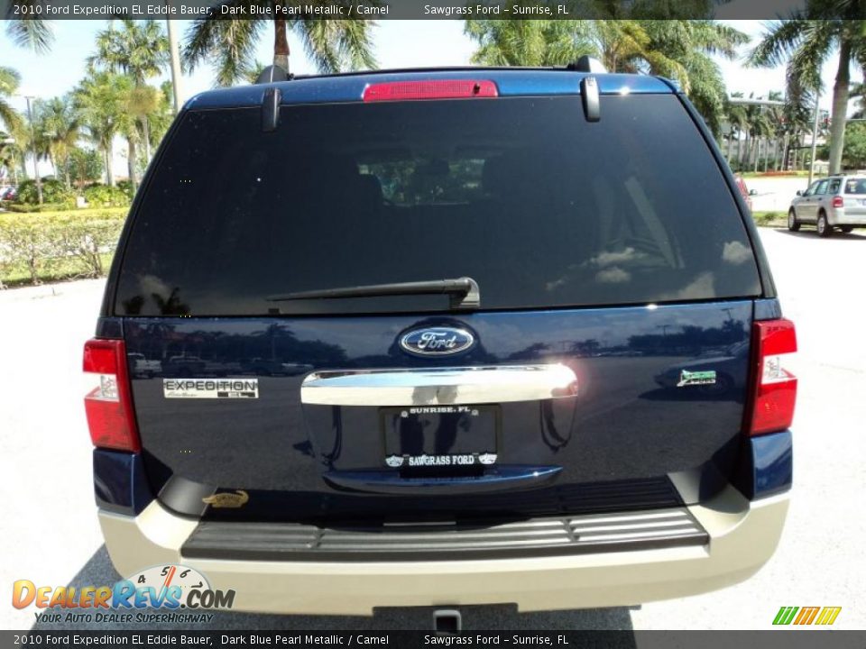 2010 Ford Expedition EL Eddie Bauer Dark Blue Pearl Metallic / Camel Photo #7