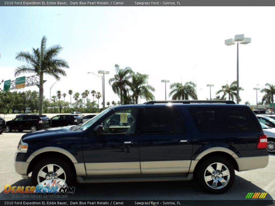 2010 Ford Expedition EL Eddie Bauer Dark Blue Pearl Metallic / Camel Photo #10