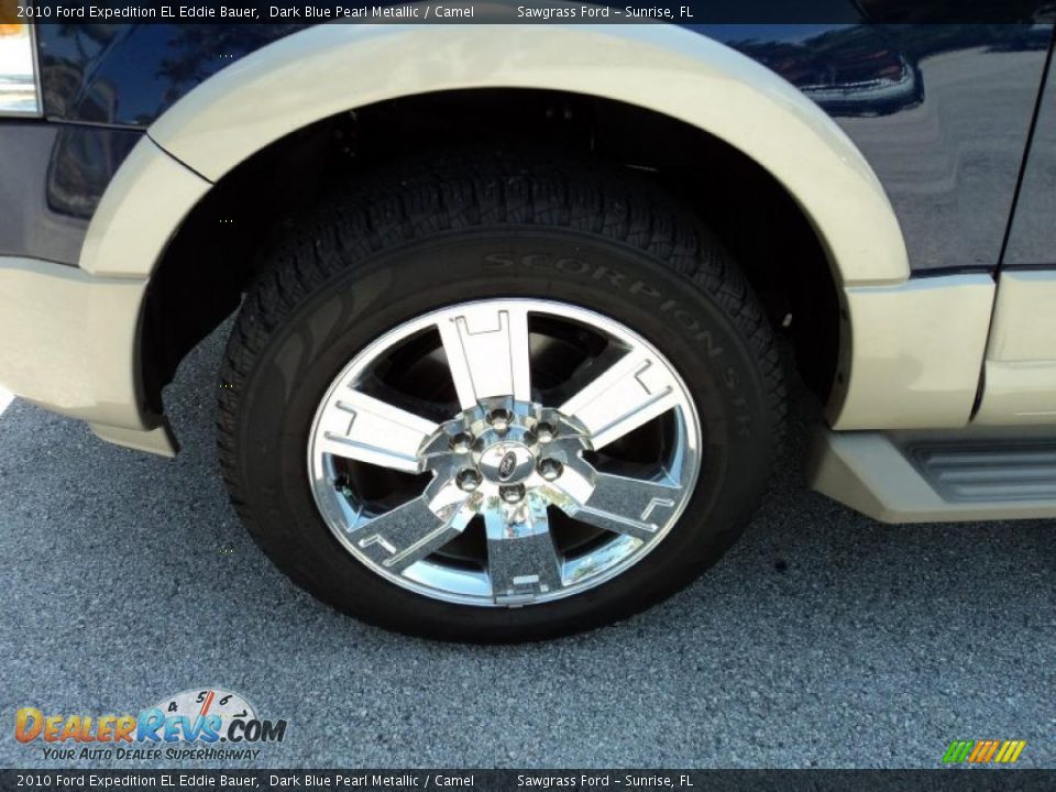 2010 Ford Expedition EL Eddie Bauer Dark Blue Pearl Metallic / Camel Photo #12